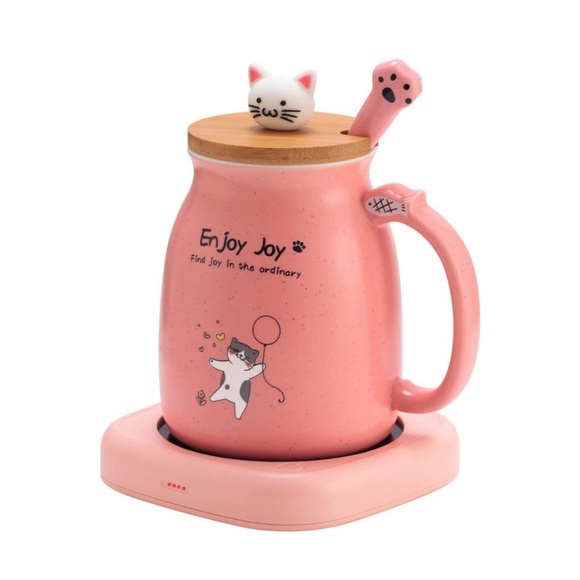 New Cat mug approx 10oz with Coaster and Mug Warmer - Picture 7 of 14